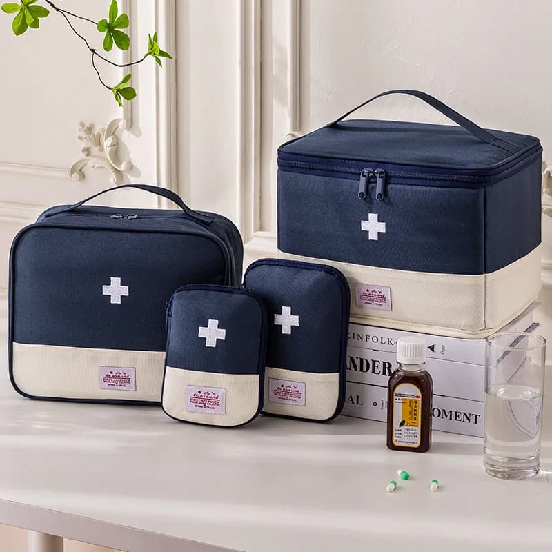 Portable Large Capacity Foldable Oxford Cloth Medical First Aid Kit Multi-Purpose Drug Storage Bag Home Travel Emergency Bag