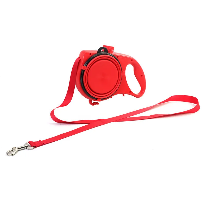 Three In One Dog Leash With Water Bottle And Cup Durable Pet Walking Lead For Dogs Portable Reflective Traction